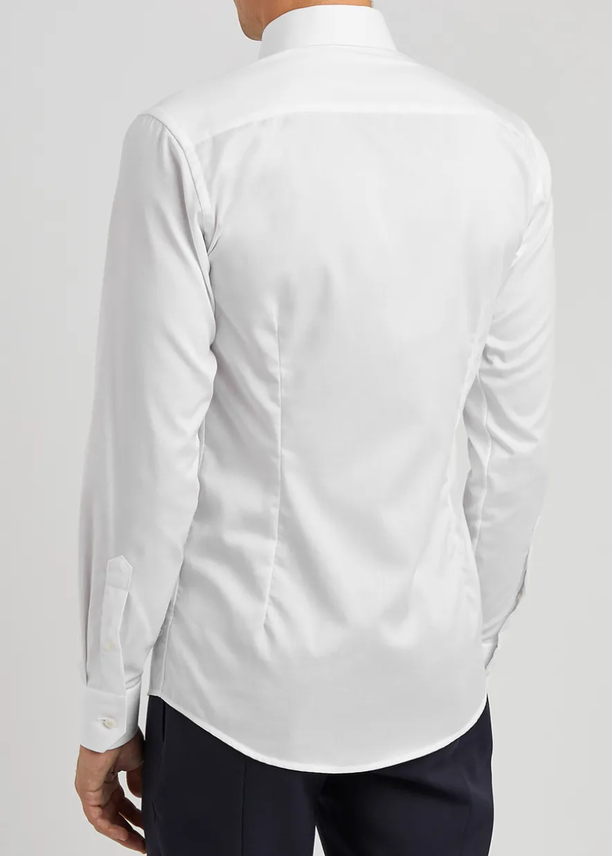 White cotton-twill shirt