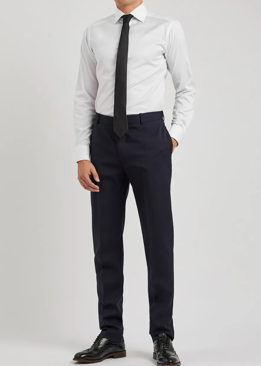 White cotton-twill shirt