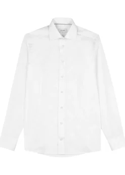 White cotton-twill shirt
