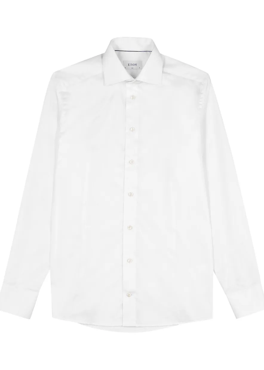 White cotton-twill shirt