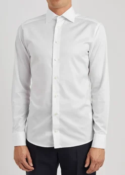 White cotton-twill shirt