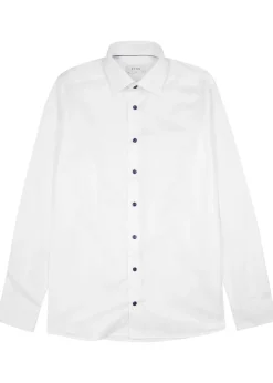 White cotton-twill shirt