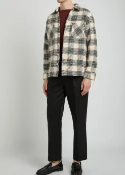 Whiting checked cotton-blend overshirt