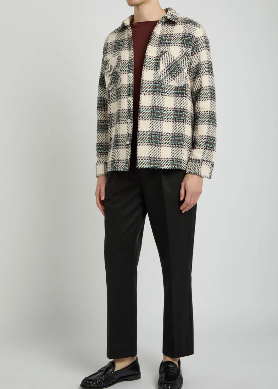 Whiting checked cotton-blend overshirt