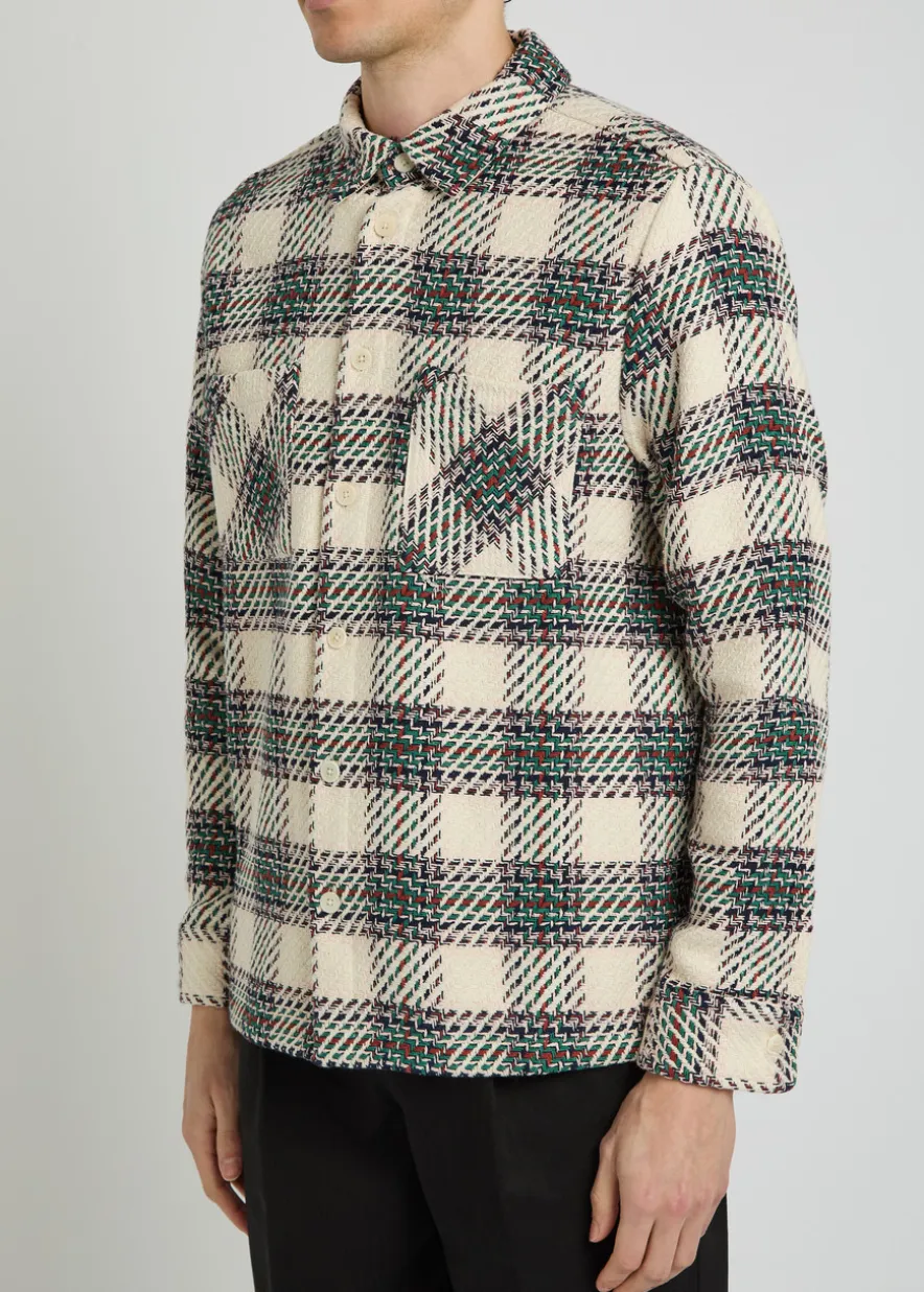 Whiting checked cotton-blend overshirt