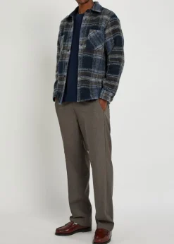 Whiting checked wool-blend overshirt