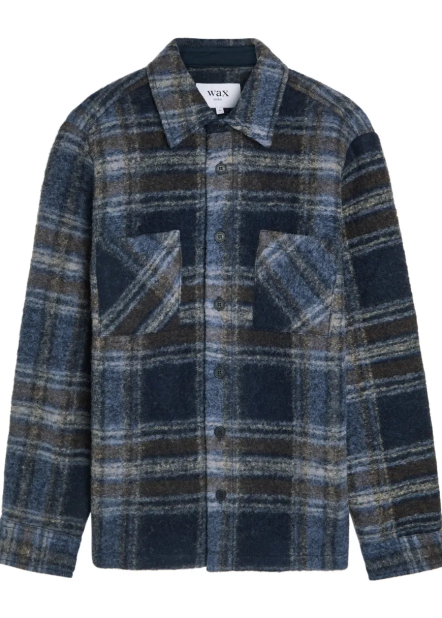 Whiting checked wool-blend overshirt