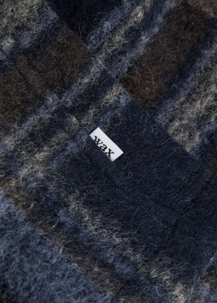 Whiting checked wool-blend overshirt
