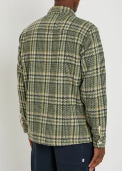 Whiting checked wool-blend overshirt