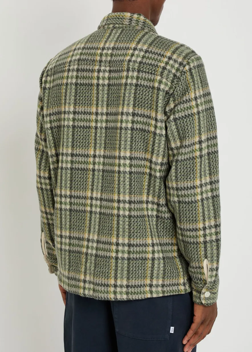 Whiting checked wool-blend overshirt