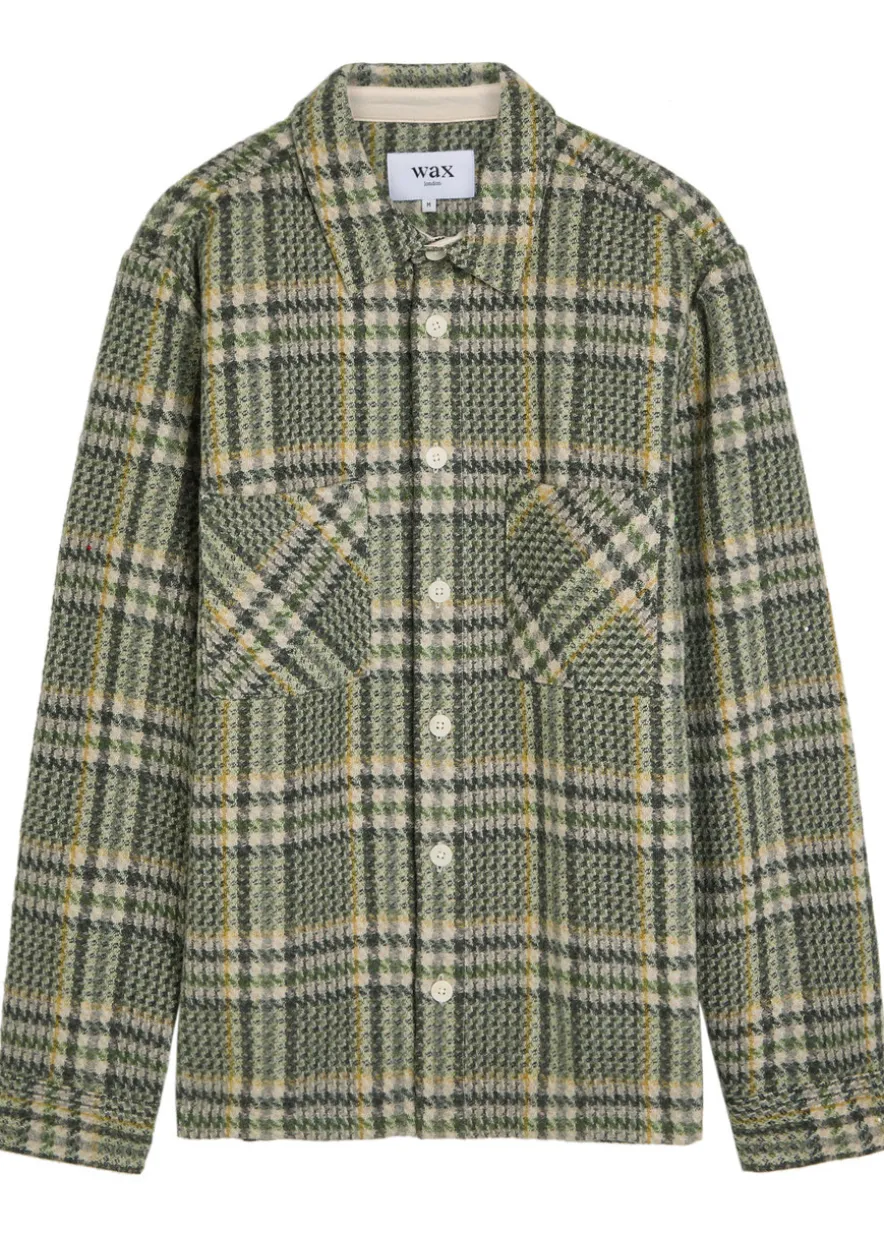 Whiting checked wool-blend overshirt