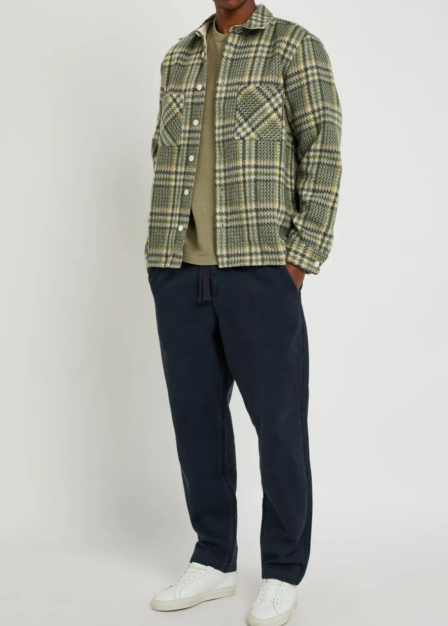 Whiting checked wool-blend overshirt