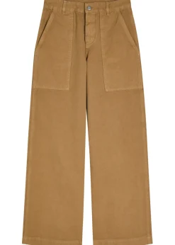 Wide-leg canvas trousers