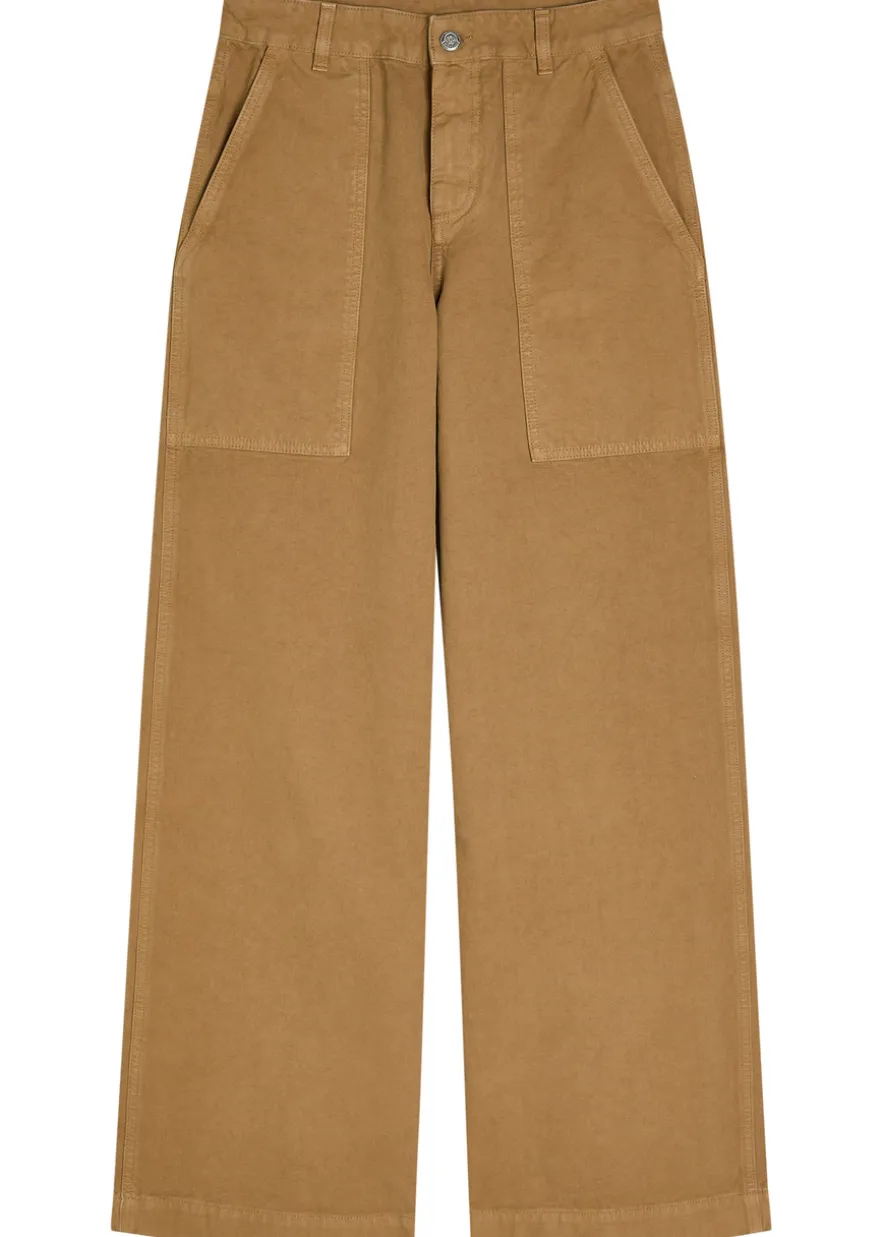 Wide-leg canvas trousers