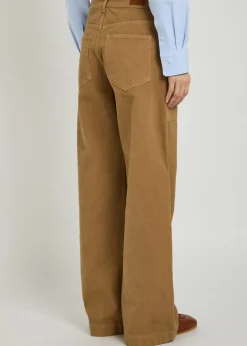 Wide-leg canvas trousers