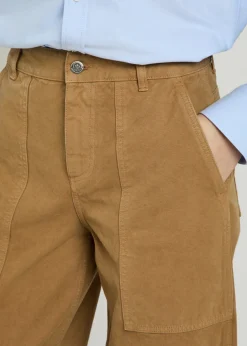 Wide-leg canvas trousers