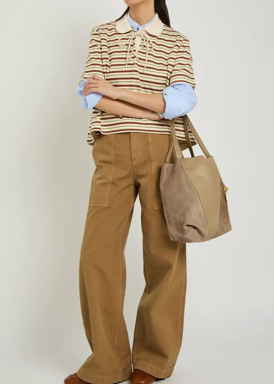 Wide-leg canvas trousers