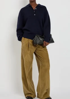 Wide-leg corduroy trousers