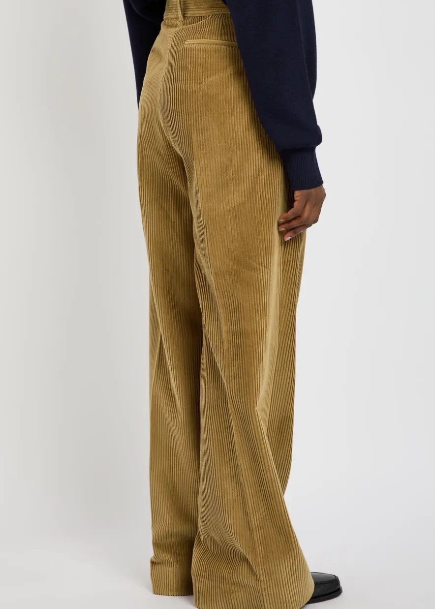 Wide-leg corduroy trousers