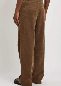 Wide-leg corduroy trousers