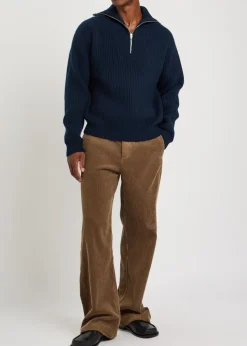 Wide-leg corduroy trousers