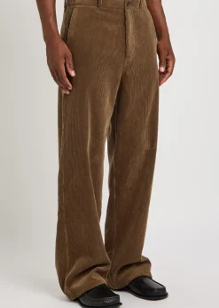 Wide-leg corduroy trousers