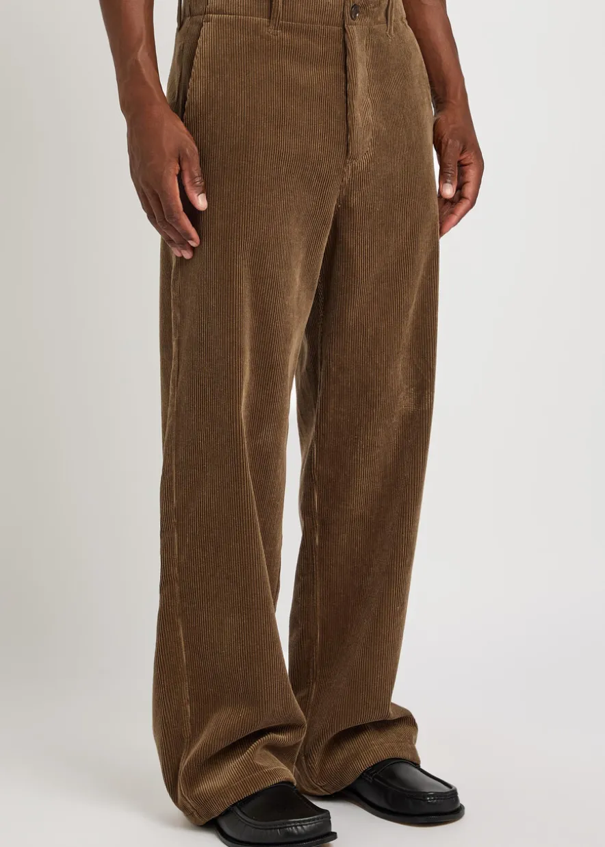 Wide-leg corduroy trousers