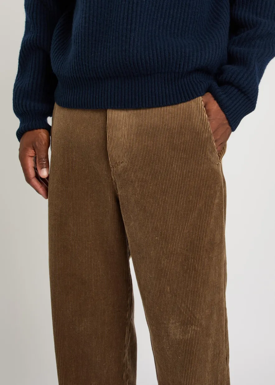 Wide-leg corduroy trousers