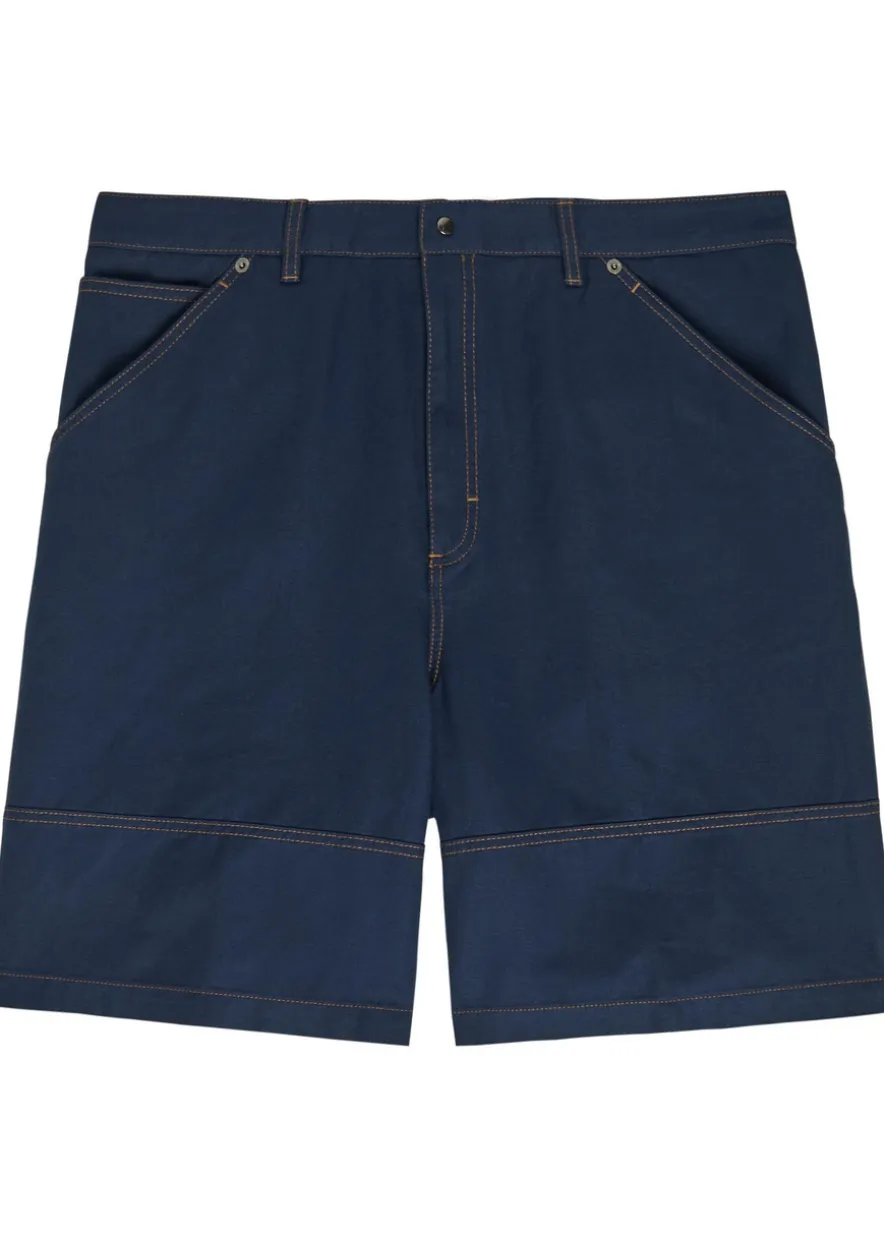 Wide-leg cotton and linen-blend shorts