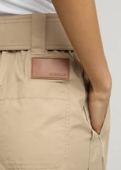 Wide-leg cotton-blend poplin trousers
