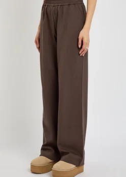 Wide-leg cotton-blend sweatpants
