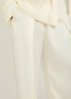 Wide-leg crepe de chine trousers