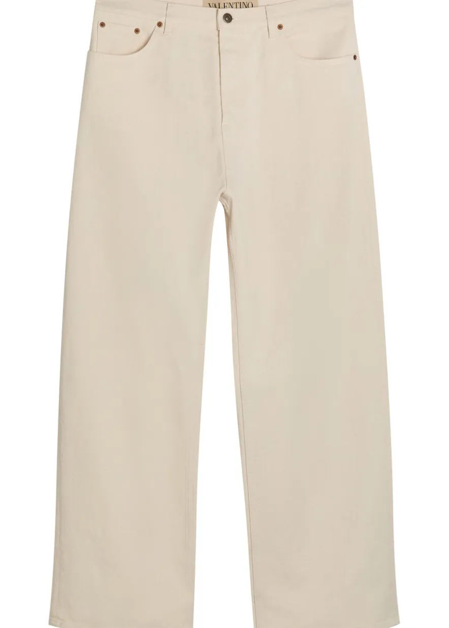 Wide-leg denim jeans