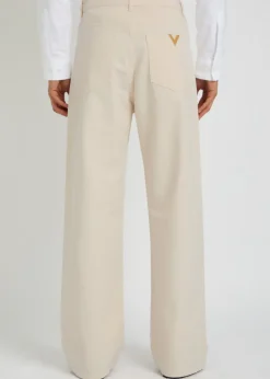 Wide-leg denim jeans