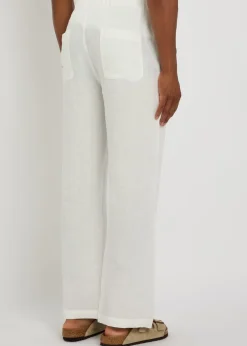 Wide-leg linen beach trousers