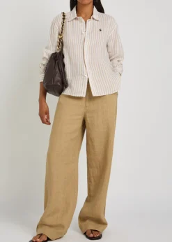 Wide-leg linen trousers