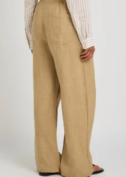 Wide-leg linen trousers
