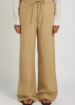 Wide-leg linen trousers