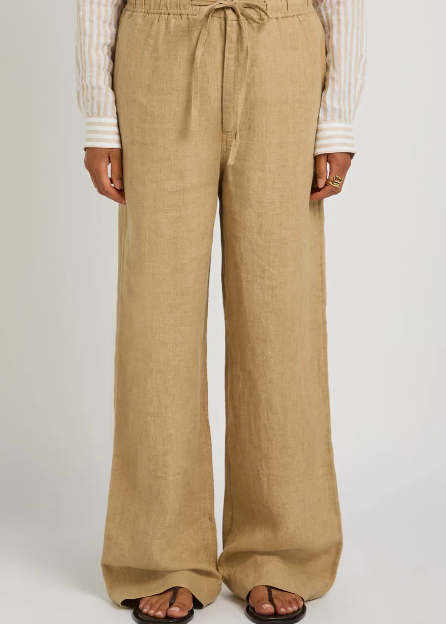 Wide-leg linen trousers