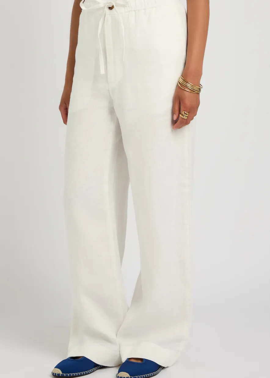 Wide-leg linen trousers
