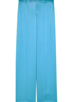 Wide-leg satin trousers