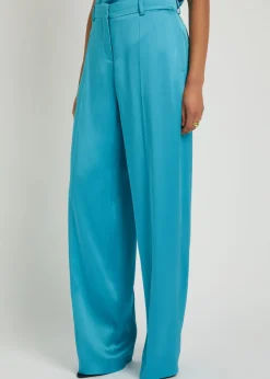 Wide-leg satin trousers