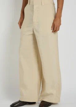 Wide-leg silk-blend trousers