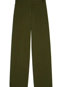 Wide-leg stretch-wool trousers
