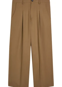 Wide-leg stretch-wool trousers