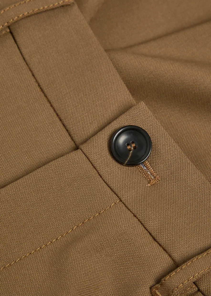 Wide-leg stretch-wool trousers