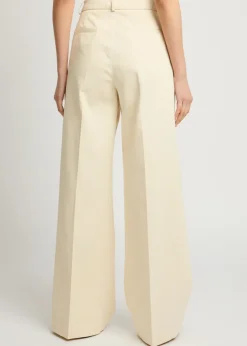 Wide-leg twill trousers