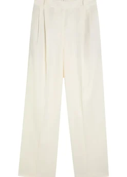 Wide-leg wool-blend trousers