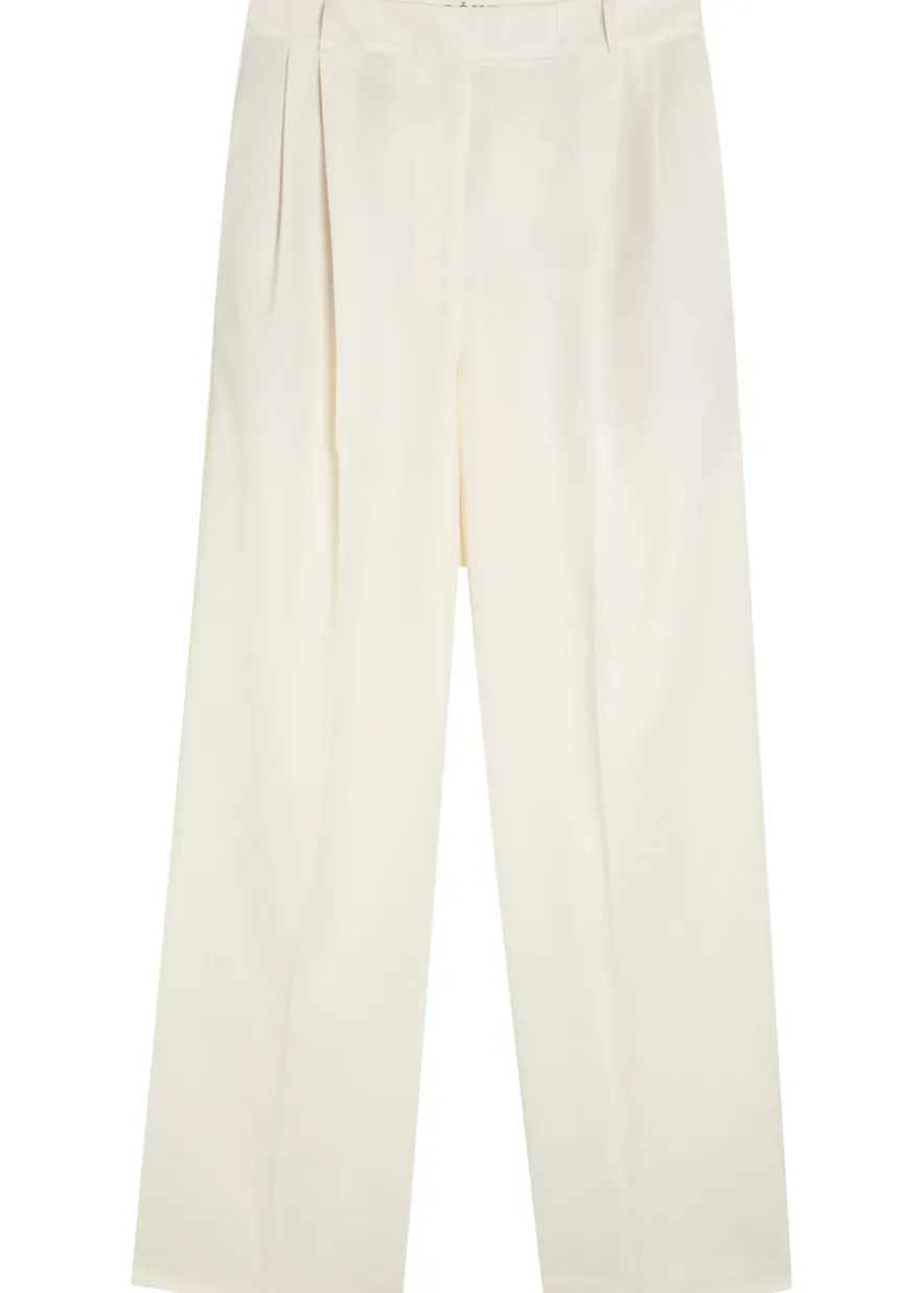 Wide-leg wool-blend trousers