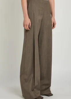Wide-leg wool-blend trousers